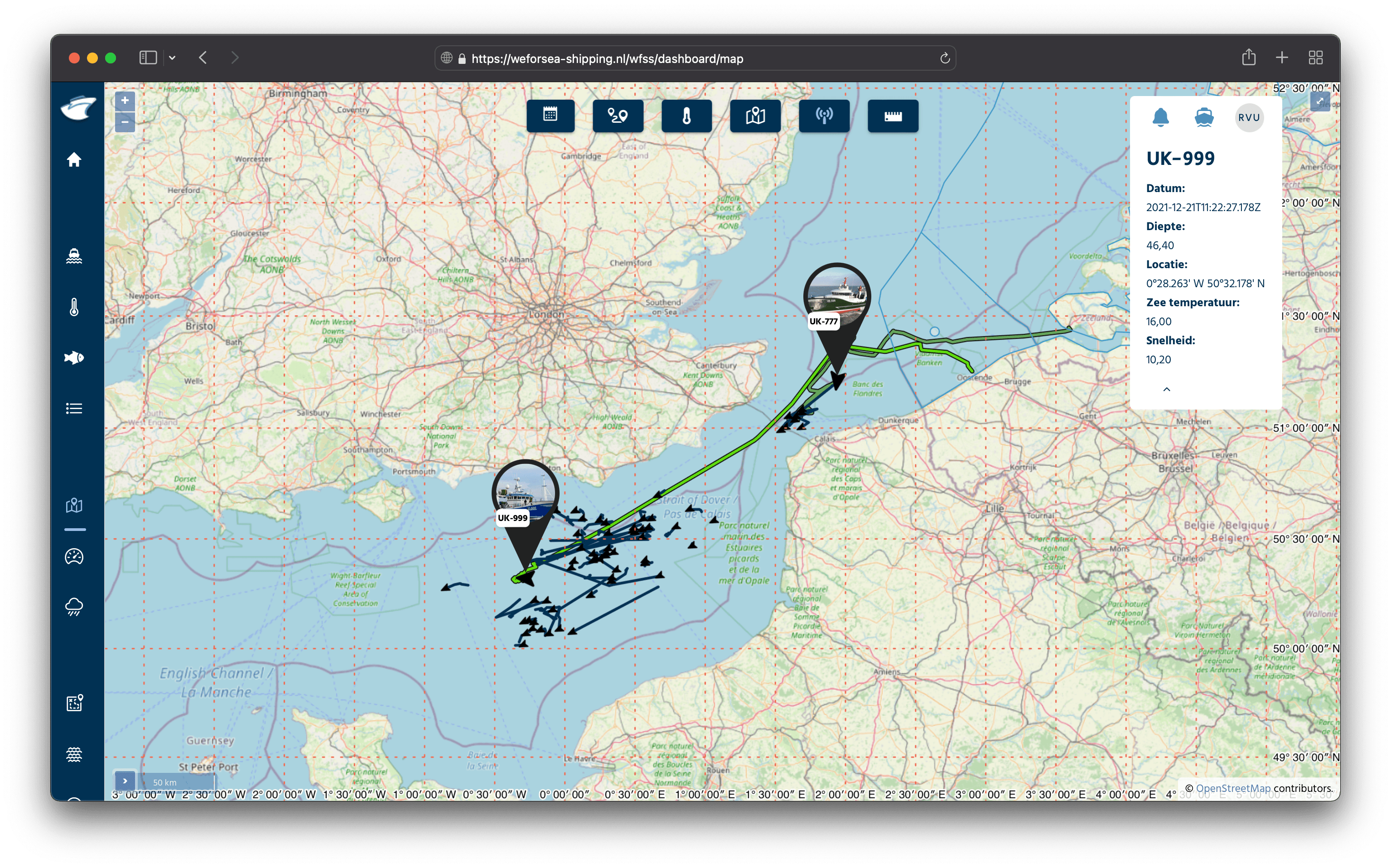 Screenshot of dashboard